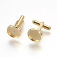 thumbnail image 2 of CU008 - Lot of 10 Gold Plated Cuff Links (5 pairs) - 12mm Glue Pad Bezel Setting - 304 Stainless Steel - Tarnish Resistant! Very High Quality!, 2 of 2