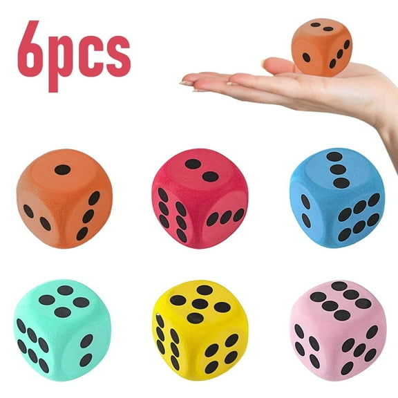 SWAJUJA EVA Foam Blank Slate Educational Dice, 6 Pack Blank Slate Board Game to Get Your Lucky Numbers for Parties and Gifts