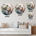 thumbnail image 4 of Designart "Azure Birds Perched on a Branch I" Animals Bird Floral Metal Round Art Living Room, 4 of 5