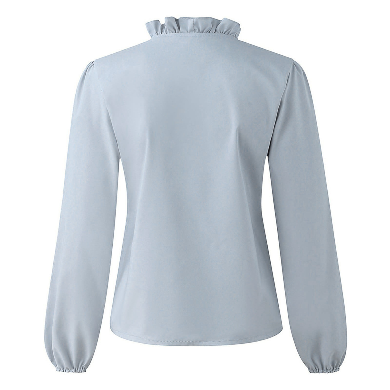 【新品】cloud frill border tops／ホワイトブルーグレー長袖 7ec303e8-f3d7-44b6-b518-