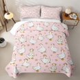 thumbnail image 2 of Manfei Teens Cartoon Animal Duck Quilt Full,Boys Girls Kawaii Flowers Full Bedspread Sets, 2 of 7