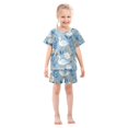 thumbnail image 3 of Bule Duck and Flower Summer Pajama Set Soft Cotton Short Sleeve Sleepwear 2PCS Pajama Sets Breathable Lounge Set Size 5Y, 3 of 7