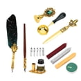 thumbnail image 3 of Feather Pen Set with Detachable   Carved Nib European Retro Design Replacement Nibs Ink Letter Opener Ideal Gift, 3 of 8