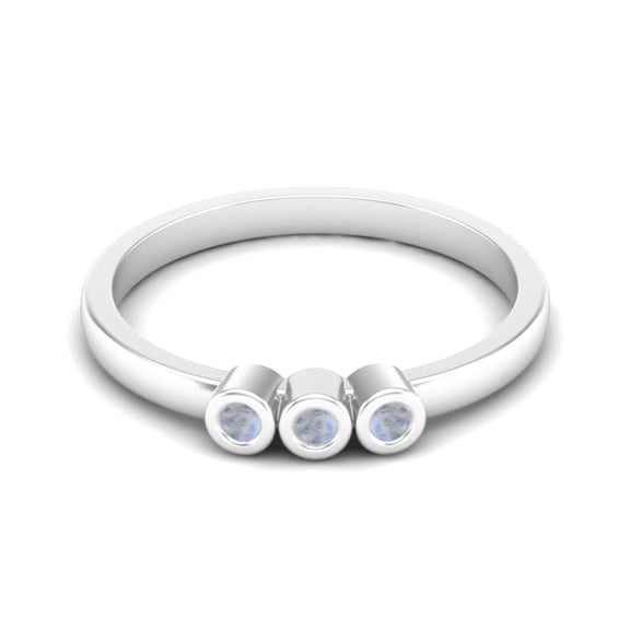 Tiny Round Shape Rainbow Stackable Women Valentines Day Gifts Ring 925 Silver Delicate Jewelry