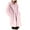Pink, variant on Fesfesfes Fashion Women's Flannel Coat Solid Color Overcoat Loose Knee Length Outerwear Long Sleeve Fleece Coat