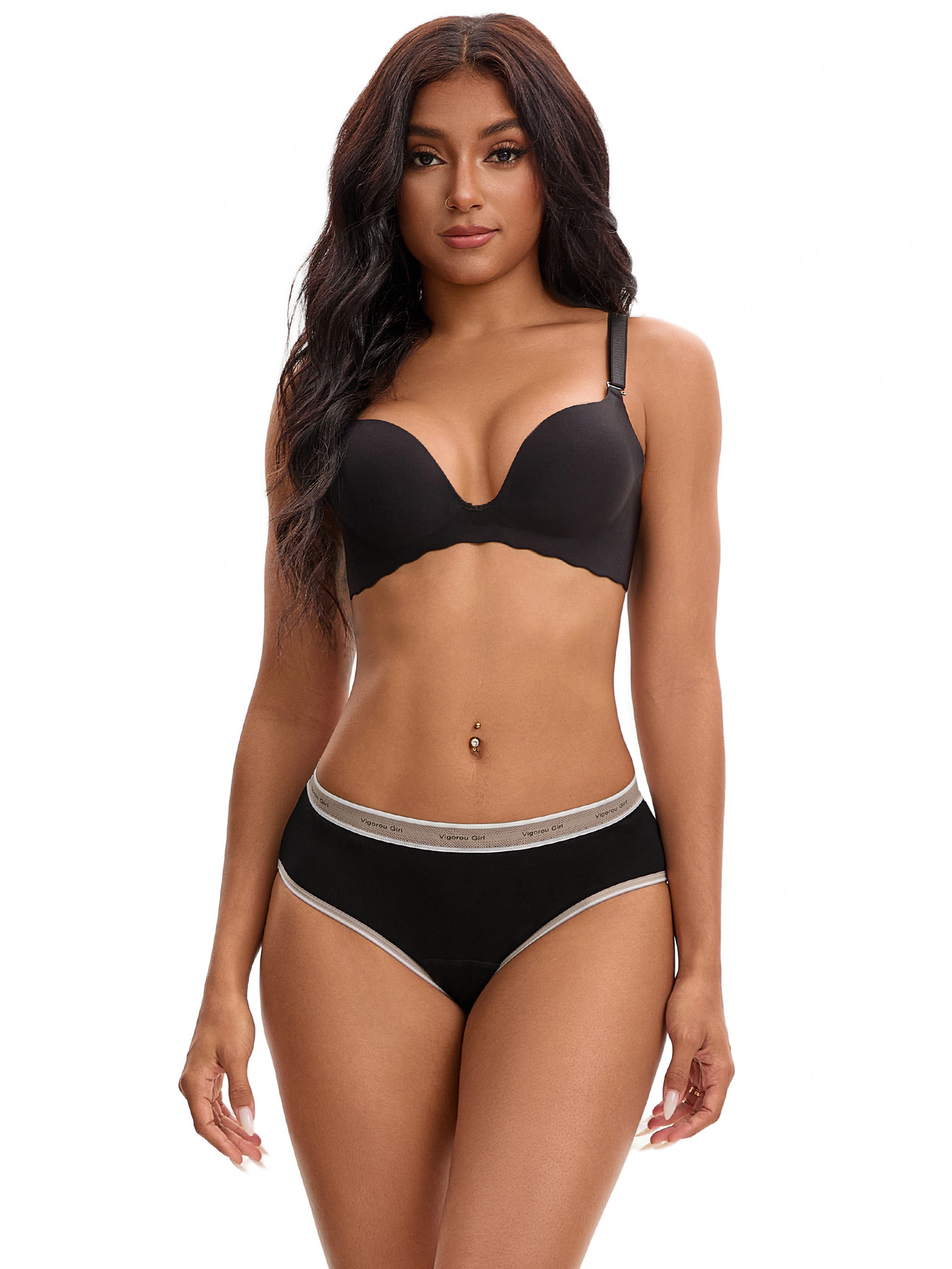 Unique Bargains Contrast Binding  Mid Rise Leak Proof Briefs M Beige