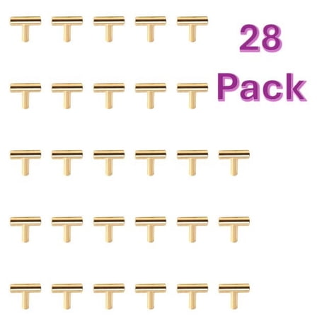 Better Homes & Gardens 1-9/16" (40mm) Bar Knob, Brushed Brass, 28 Pack