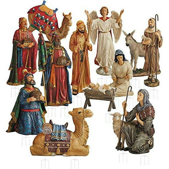 The Real Life Nativity 12 Piece Outdoor Set