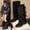#001-Black, variant on Wowcloth Chunky Heel Suede Over-the-Knee Boots for Women - Comfortable Extended Sizes with Cushioned Lift and Slimming Wrinkle Design, Stacked Fashion Boots for Fall/Winter Outfits