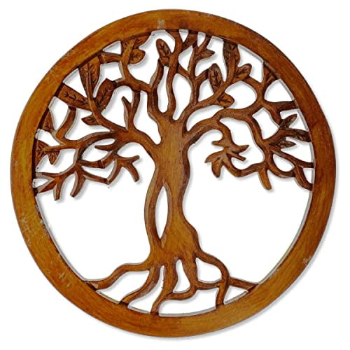 Tree Of Life Wall Art Wood Wall Sculpture Hanging Hand Carved Home Art