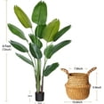 thumbnail image 3 of 6FT Artificial Bird of Paradise Plant,Tall Fake Tropical Palm Tree with Woven Seagrass Basket, Realistic Faux Tree,13 Detachable Trunks Silk Plants for Modern Home Décor Indoor Office, 3 of 5