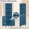 thumbnail image 3 of Costway 68" Tall Corner Bathroom Cabinet with Fluted Doors, Modern Bathroom Floor Storage Cabinet Blue, 3 of 10