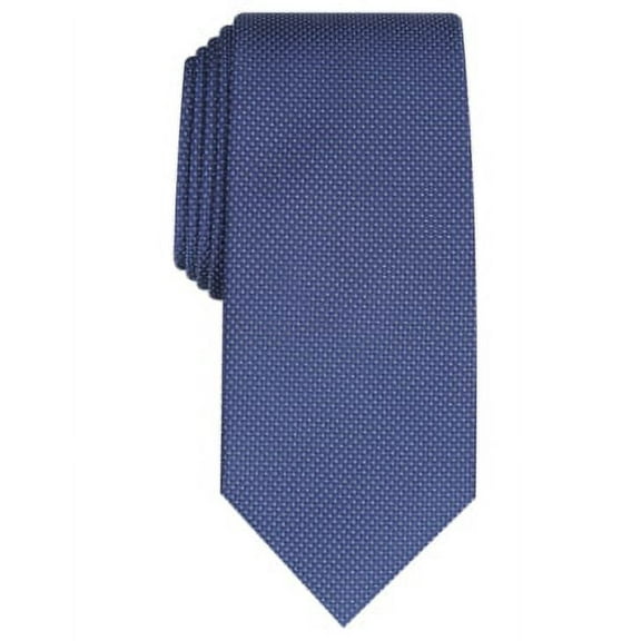Club Room NAVY Men's Parker Solid Classic Grid Silk Blend Slim Tie, O/S