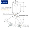thumbnail image 6 of Awoco 30"W x 20"D x 12"H Wall Mount Stainless Steel Range Hood, 3 Speeds, 6” Round Top Vent, 800CFM, 2 LED Lights, Remote Control Included, 6 of 7