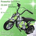 thumbnail image 3 of Xssm 24V Electric Mini Motorcycle, 250W Powered Ride on Dirt Bike, Twist Grip Throttle, Off-Road Motocross for Kids Teen, Green, 3 of 8