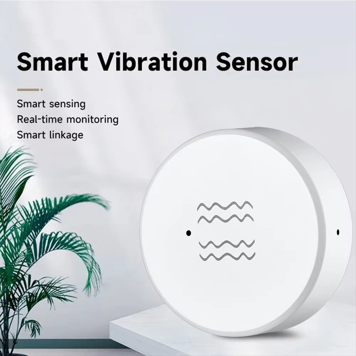 4PCS Tuya ZigBee Smart Vibration Sensor Real Time Monitoring Door Window Detection Alarm Smart Home Security System,4 x Tuya ZigBee Smart Vibration Sensor,White