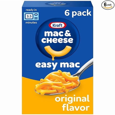 Kraft Easy Mac Original Mac & Cheese Macaroni and Cheese Dinner, 6 ct Packet ( Pack of 2 )