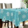 thumbnail image 3 of 60"x60" Christmas Snowflake Tablecloth, Waterproof Washable Polyester Square Table Cover, Durable Tablecloth for Kitchen Dining Table Party Decor, 3 of 7