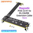 thumbnail image 1 of Câble d'Extension 90 Degrés Angle Droit PCIE X4 Riser 8Gbps PCIE 3.0 X1 à X1 pour Carte PCI Express Rallonge Ruban PCIE vers M.2 0.1m, 1 of 6