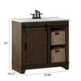 thumbnail image 5 of Twin Star Home 36" Sliding Barn Door Single Bathroom Vanity with Woven Baskets, 5 of 8