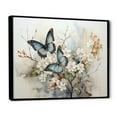 thumbnail image 2 of Designart "Azure Pearl Butterfly Moment Of Chance" Animals Floater Framed Wall Art Print, 2 of 7