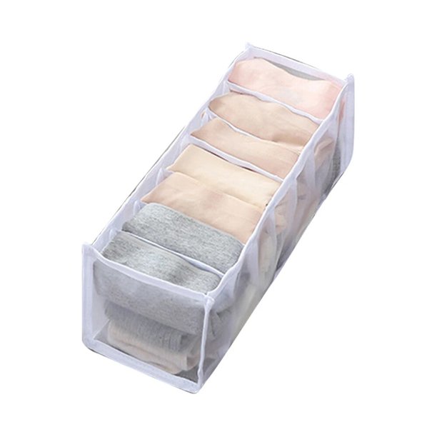 Caja de almacenamiento lavable con compartimentos para pantalones vaqueros, cajón de ropa, caja de separación de malla, artefacto de almacenamiento apilable, 7 rejillas, nuevo