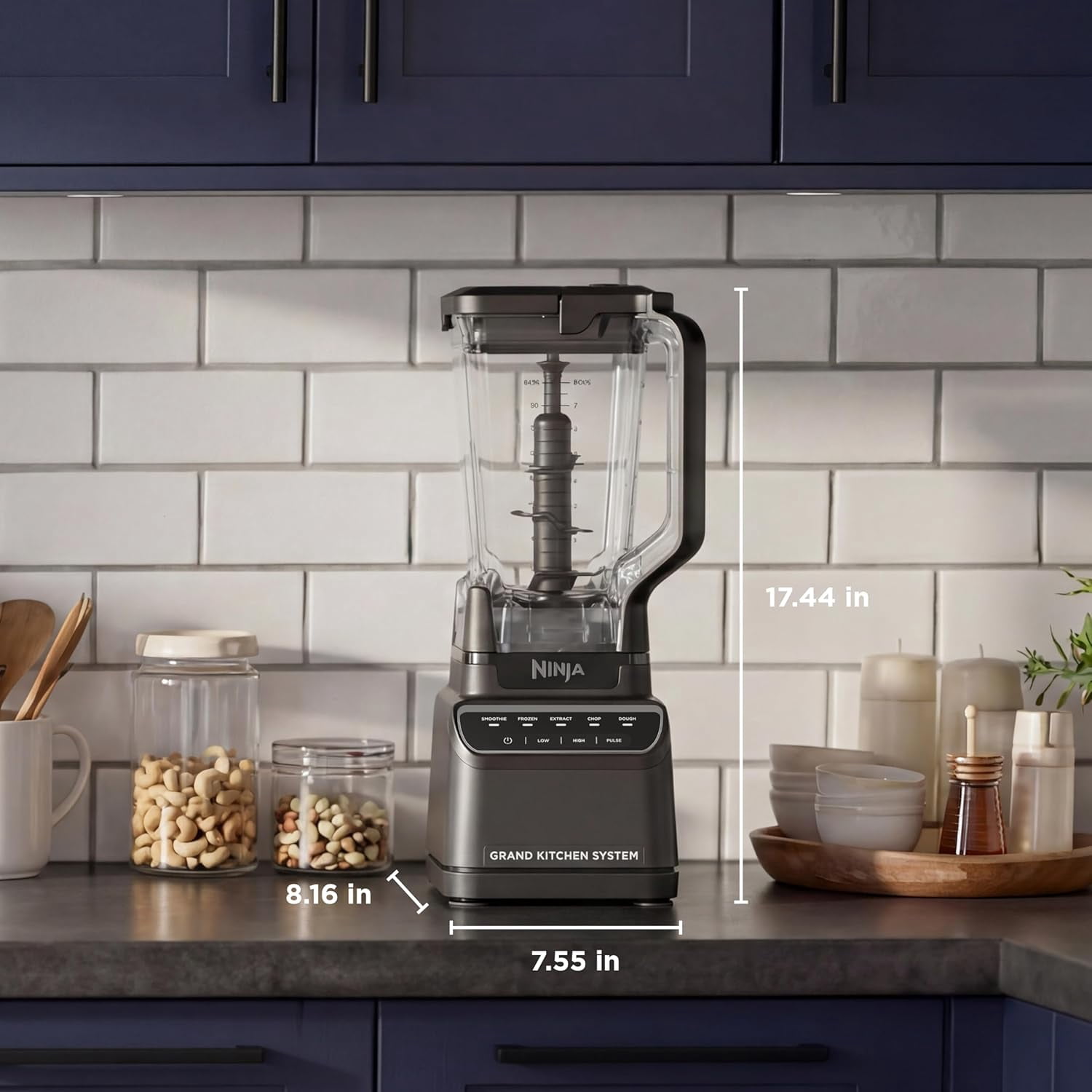 Ninja Kitchen System | All-in-One for Smoothies, Frozen Drinks, Veggie Chopper & More | With Full-Size Pitcher, 8 Cup Food Processor Bowl, (2) 18 oz. Cups, | 1200 Watt | Dark Grey