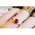 thumbnail image 2 of HeartsAndYou 1.5ct Natural Red Garnet Engagement Ring 14k SOLID White Gold Trilogy Promise, 2 of 9