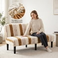 thumbnail image 3 of Eurhowing Armless Sofa Cover, Fuzzy Plush Non-Slip Futon Slipcover, Fall Winter Thick Sofa Bed Furniture Protector, Loveseat, Khaki, 3 of 10