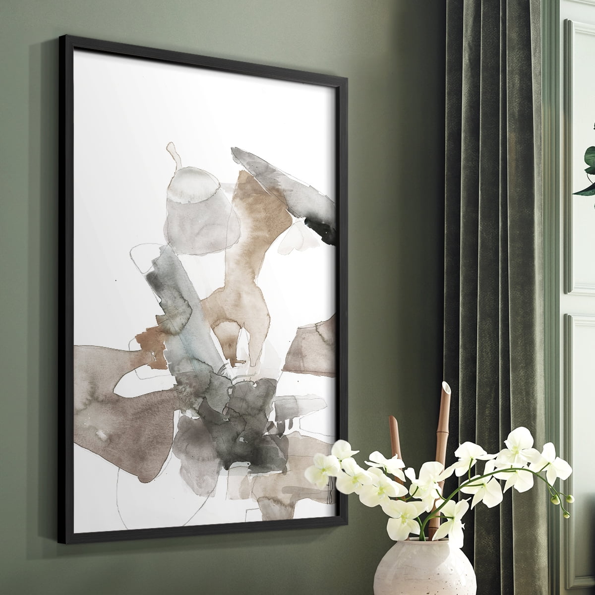 Untitled VIII V31 Framed Print in Black Solid Wood Framed Print No Nail Hanging