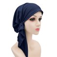 thumbnail image 2 of Uqiangy Hair Scarf for Women Cancer Headwear for Women Chemo Head Scarves Headwrap Scarf Chemo Hats for Women Black Head Scarf for Women Cute Bonnet Navy, 2 of 6
