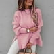 thumbnail image 4 of Moda mujer Color sólido manga larga Pullove cuello redondo Casual suéter Tops Fridja  hjk1089, 4 of 5