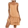 thumbnail image 1 of Women‘s Summer Sexy Polka Dot Suspender Ruffle Dress Mini Dress, 1 of 3