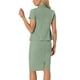 thumbnail image 3 of Conjunto de traje de negocios de 2 piezas para mujeres INSPIRE CHIC, chaqueta de blazer de manga corta y falda lápiz XS verde mar, 3 of 6