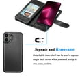 thumbnail image 5 of Tiflook Wallet Case for iPhone 16E 5G 6.1", PU Leather ID Cash Credit Card Slots Holder Carrying Pouch Folio Flip Cover [Detachable Magnetic Hard Cases] Lanyard - Black, 5 of 6