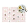thumbnail image 4 of LNWH Pink Cute Cat Pattern Placemats, 1 PCS Heat Resistant Washable PVC Table Mats, 18"x12", 4 of 6