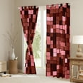 thumbnail image 3 of Manfei Chic Red Geometric Blackout Curtains Set of 2 (52x84 Each), Modern Square Abstract Window Curtains, Teens Boys Girls Kids Curtains and Drapes, Black Out Curtains Home Decor, 3 of 6