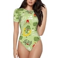 thumbnail image 2 of Picia Cute Dinosaurs Cartoon Womens One Piece Swimsuits Modest Tummy Control Bathing Suits Lace Up Slimming Swim Suit-Large, 2 of 9