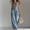 Light Blue, variant on Womens Casual Denim Overall Jumpsuit Sleeveless V Neck Button up Top and Wide Leg Trousers Soft Washed Denim Fashion One Piece Outfit S-2XL White