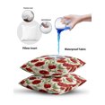 thumbnail image 6 of Outdoor Pillows Waterproof, Spring Floral Bedding Throw Pillows with Insert for Couch Sofa Bed, Red Poppy Green Leaves Botanical 18x18 Inch Pillowcases Decorative Camping Patio Pillow Set of 1, 6 of 7