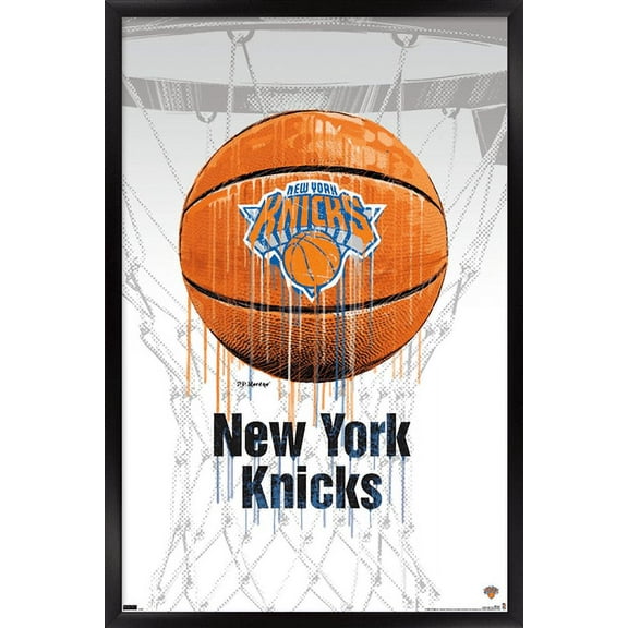 NBA New York Knicks - Drip Basketball 21 Wall Poster, 14.725" x 22.375", Framed