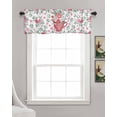 thumbnail image 3 of Pink Red Floral Valentines Day Linen Curtain Valance for Bedroom/Bathroom/Kitchen/Office/Living/Dining Room Window,Watercolor Botanical Rod Pocket Topper Decorative Cafe Drapes Panel 42"x12", 3 of 6
