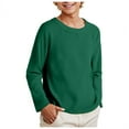 thumbnail image 3 of Staki Clothes for Boys Boys Long Sleeve Shirts Kids Crewneck T Shirts Casual Tops Tees(Dark Green,2-3 Years), 3 of 7