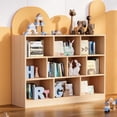 thumbnail image 2 of Cozy Castle Wood Bookshelf, 3-Tier Open Shelf Bookcase, 10 Cube Storage Organizer with Anti-Tilt Device, Freestanding Book Storage Shelves for Bedroom, Living Room,Oak, 2 of 7