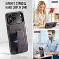 thumbnail image 6 of Allytechgroup Kickstand Leather Hard Shell Back Cover Cell Phone Case with Protective Case Cover for Apple iPhone 17 Pro Max, Purple, 6 of 6