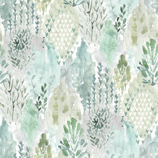 Watercolor Tree Mosaic Peel & Stick Wallpaper