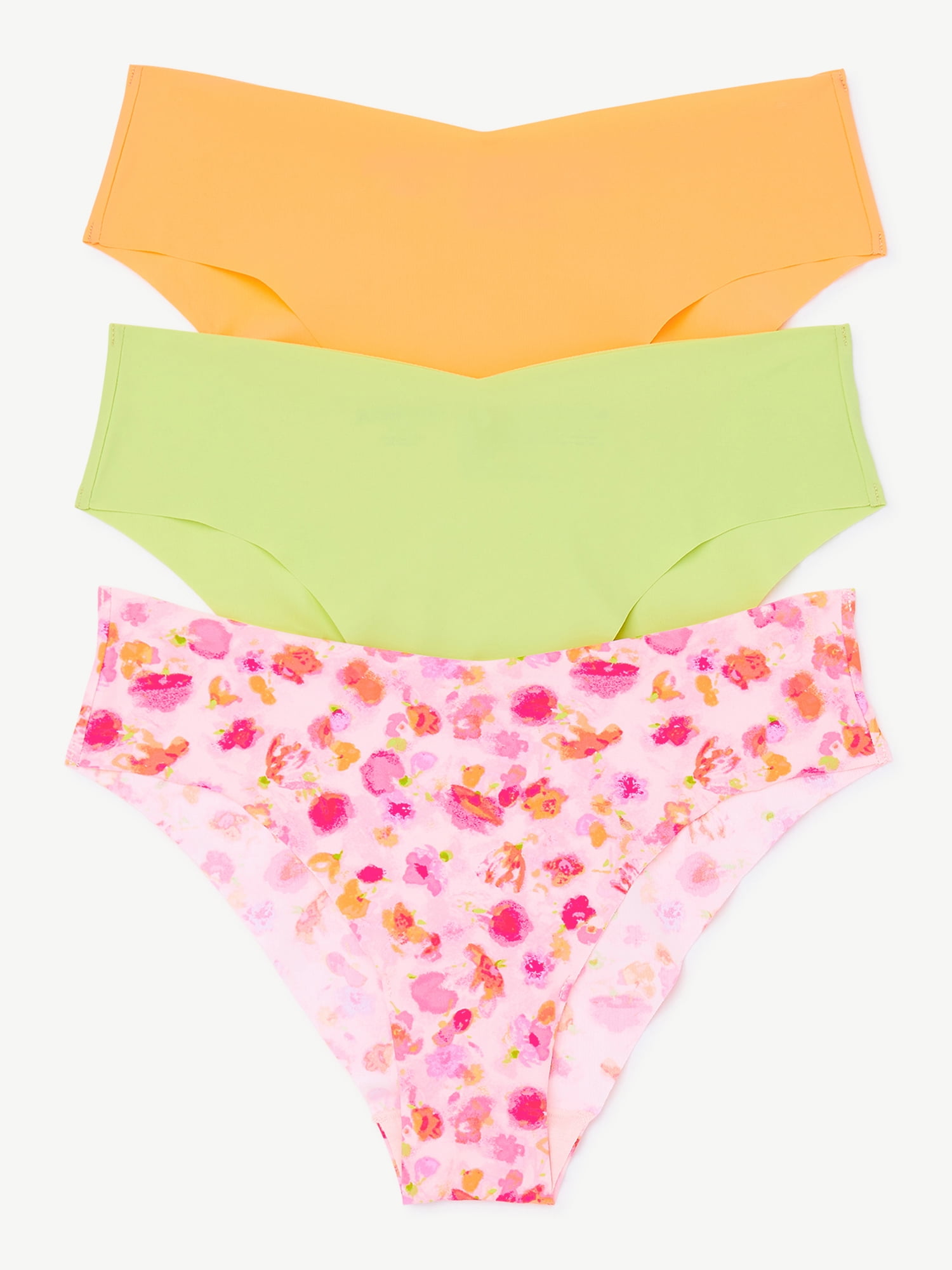 Joyspun Women's No Show Cheeky Panties, 3Pack, Sizes XS to 3XL