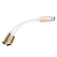 thumbnail image 4 of Adaptador de cable de carga de audio auxiliar 2 en 1 TypeC a 3,5 mm Conector divisor de auriculares (dorado), 4 of 14