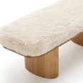 thumbnail image 4 of Ollie Natural Straight Vegan Shearling Bench, 4 of 7
