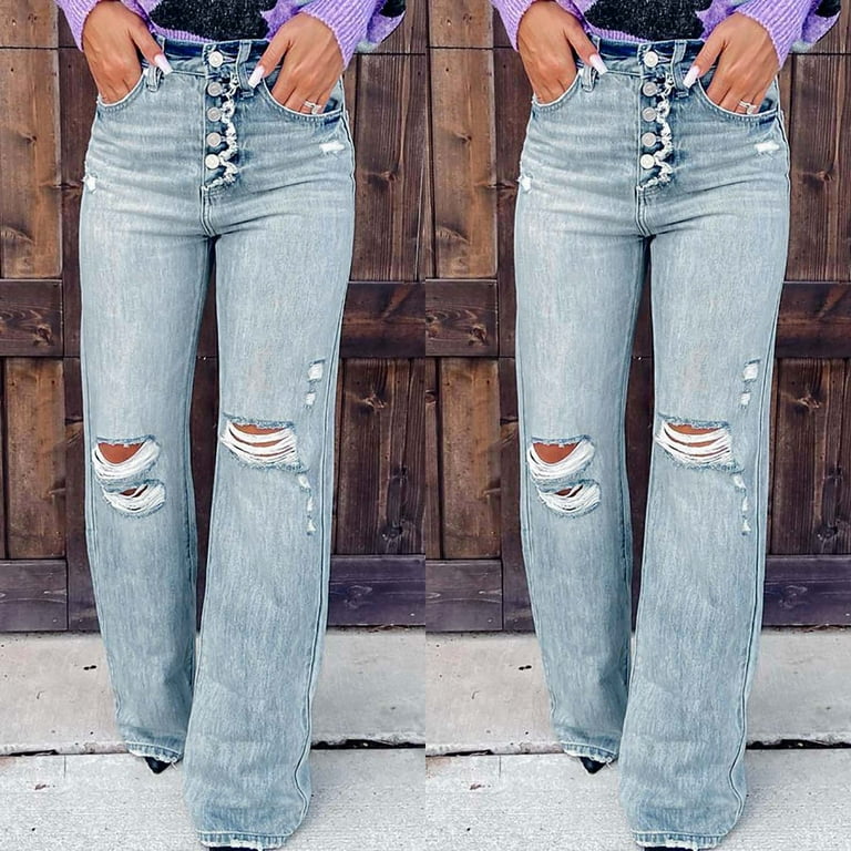 High Waist Super Wide Leg Jeans: Loose Fit Capris With Y2K Washed